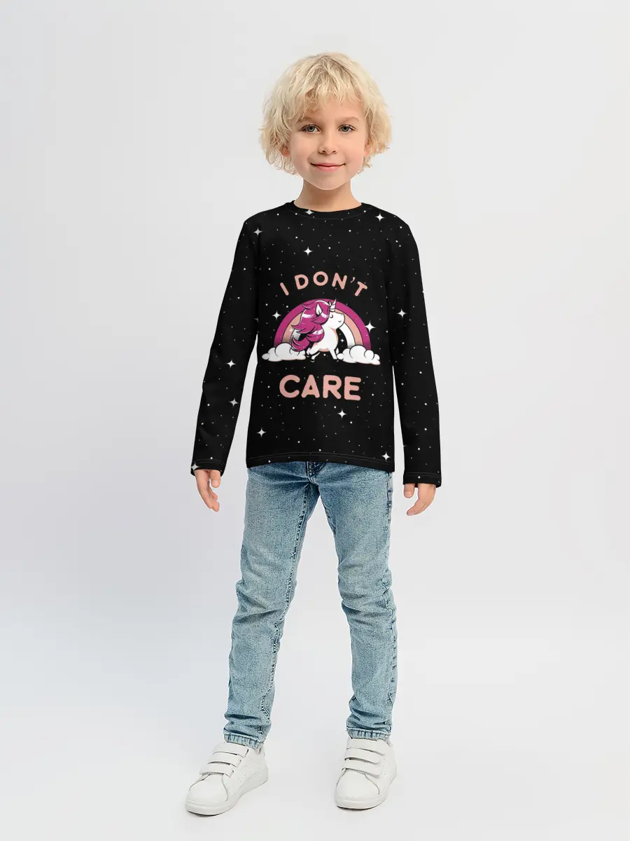 Детский лонгслив / Unicorn. I Dont Care
