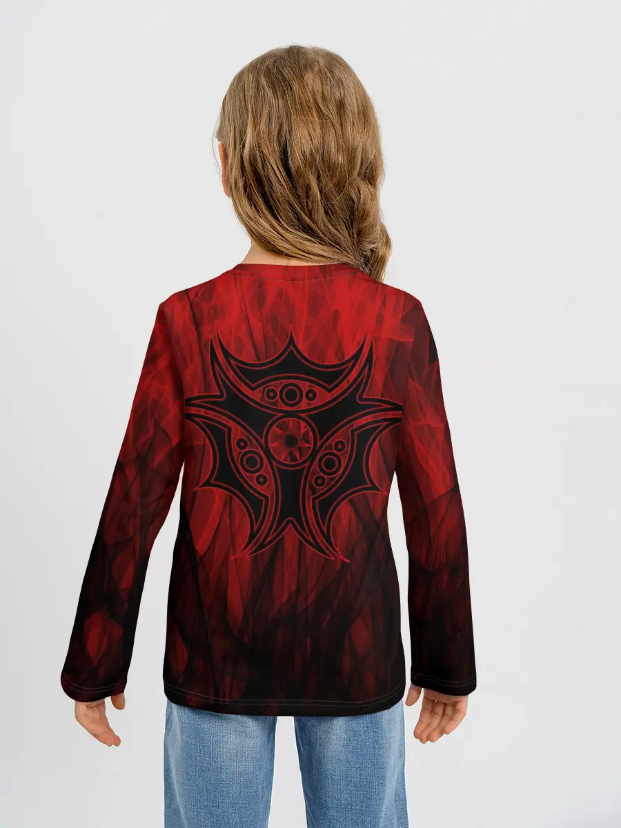 Детский лонгслив / Red-n-black okto
