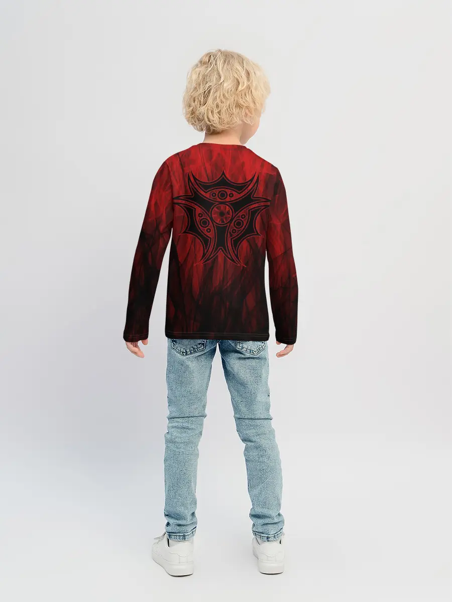 Детский лонгслив / Red-n-black okto