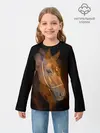 Детский лонгслив / Гнедая лошадь