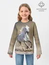 Детский лонгслив / Белый конь