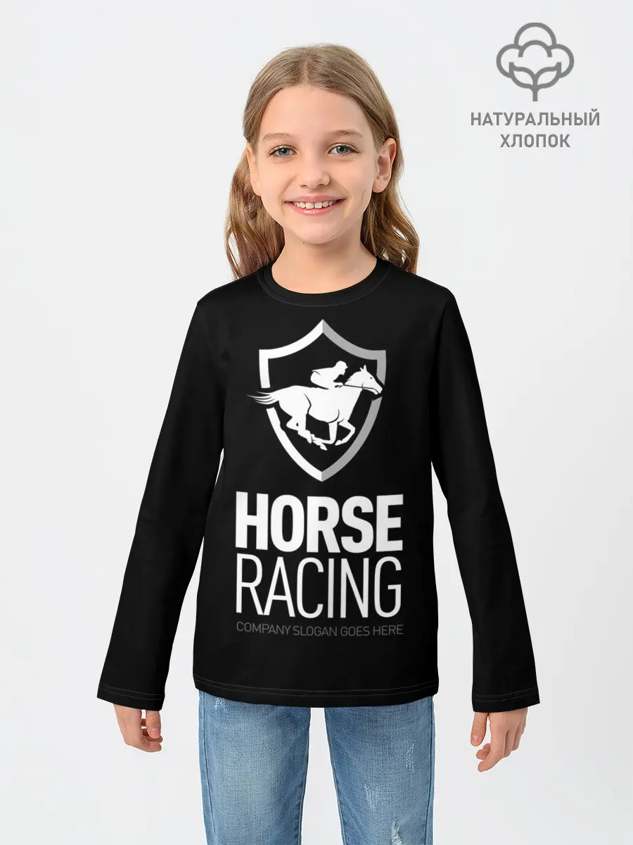Детский лонгслив / Horse racing
