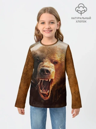 Детский лонгслив / Медведь