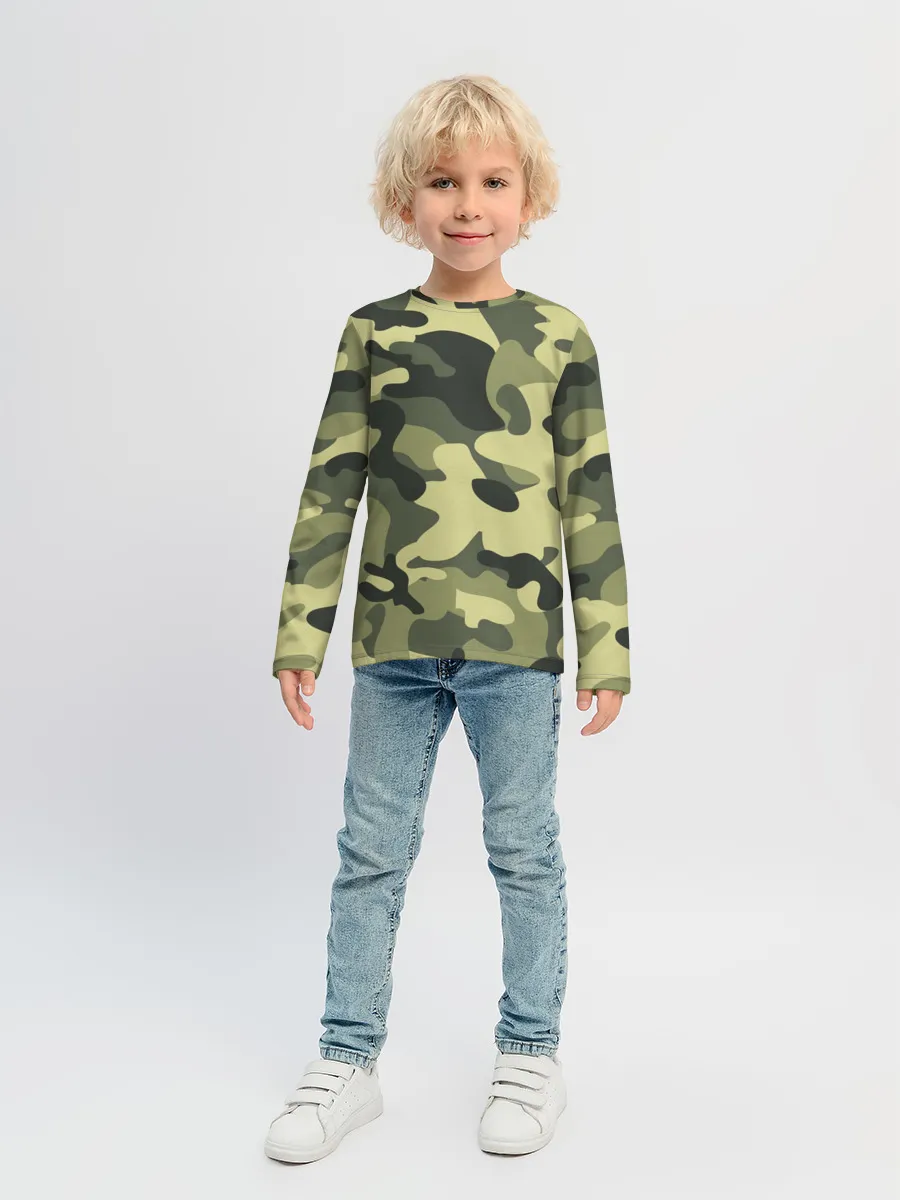 Детский лонгслив / Камуфляж Хаки