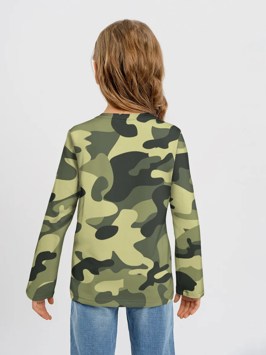 Детский лонгслив / Камуфляж Хаки