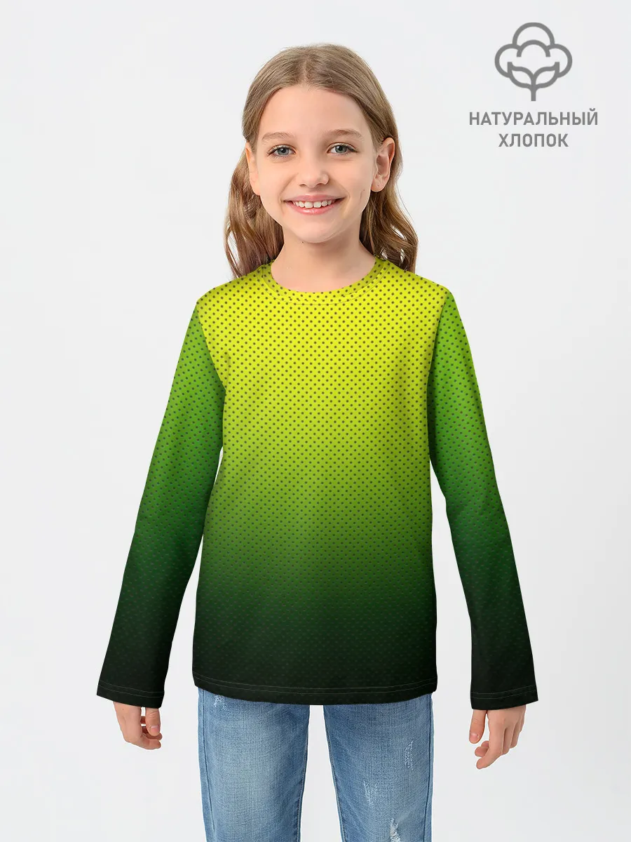 Детский лонгслив / Зелёная текстура