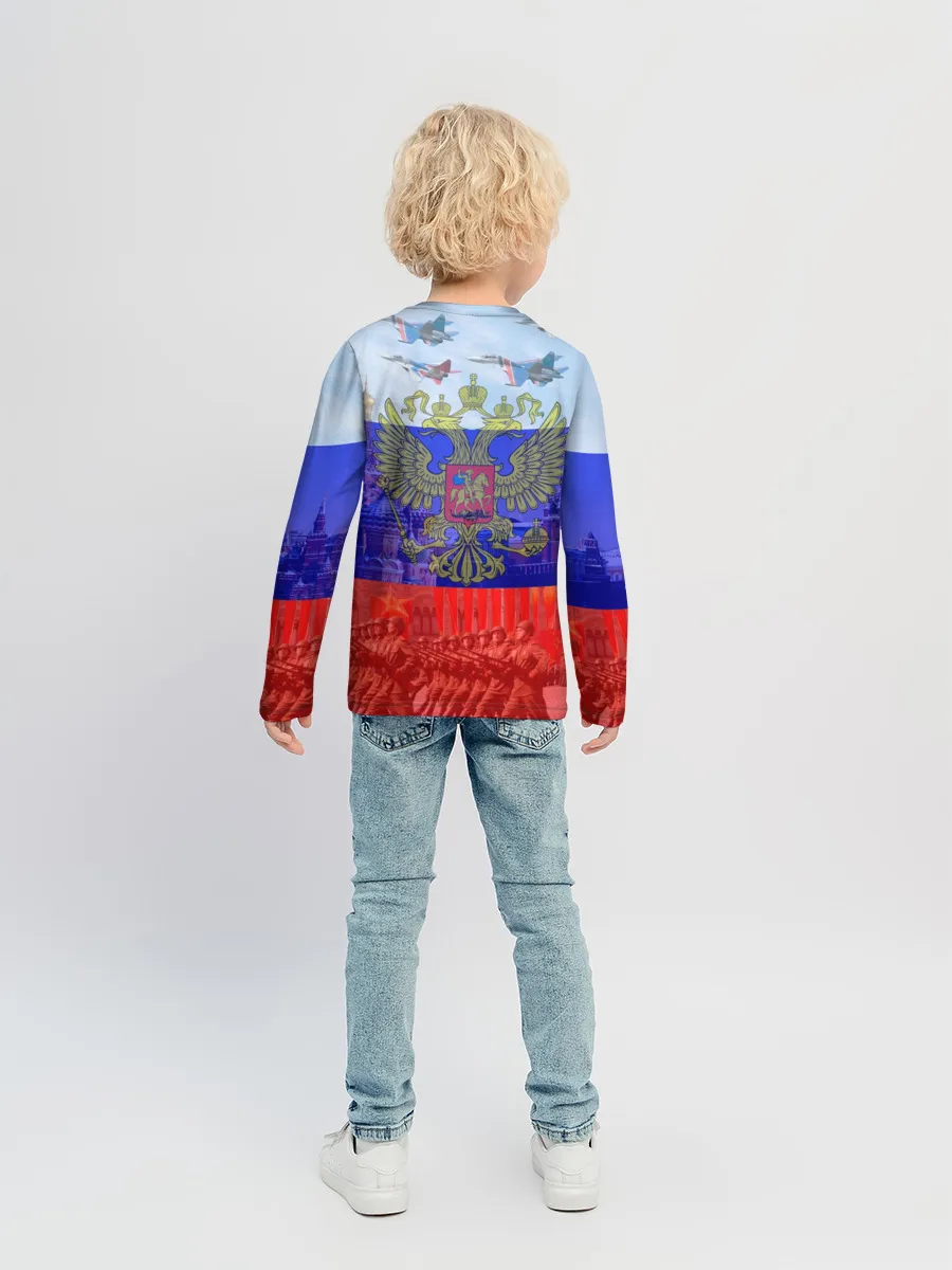 Детский лонгслив / Русский медведь и герб