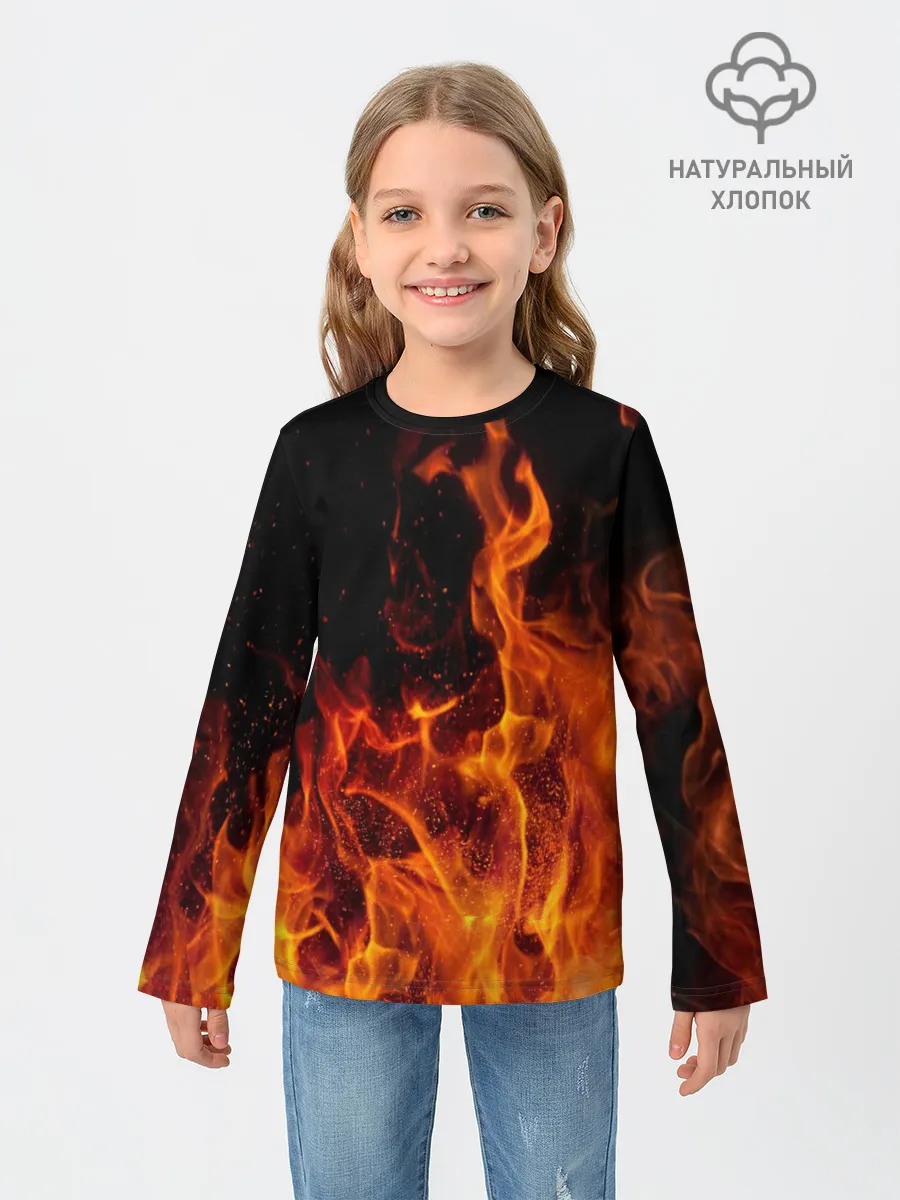 Детский лонгслив / Огонь