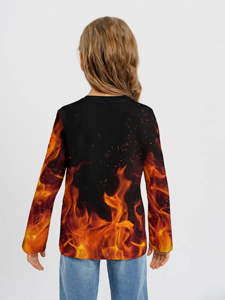 Детский лонгслив / Огонь с искрами
