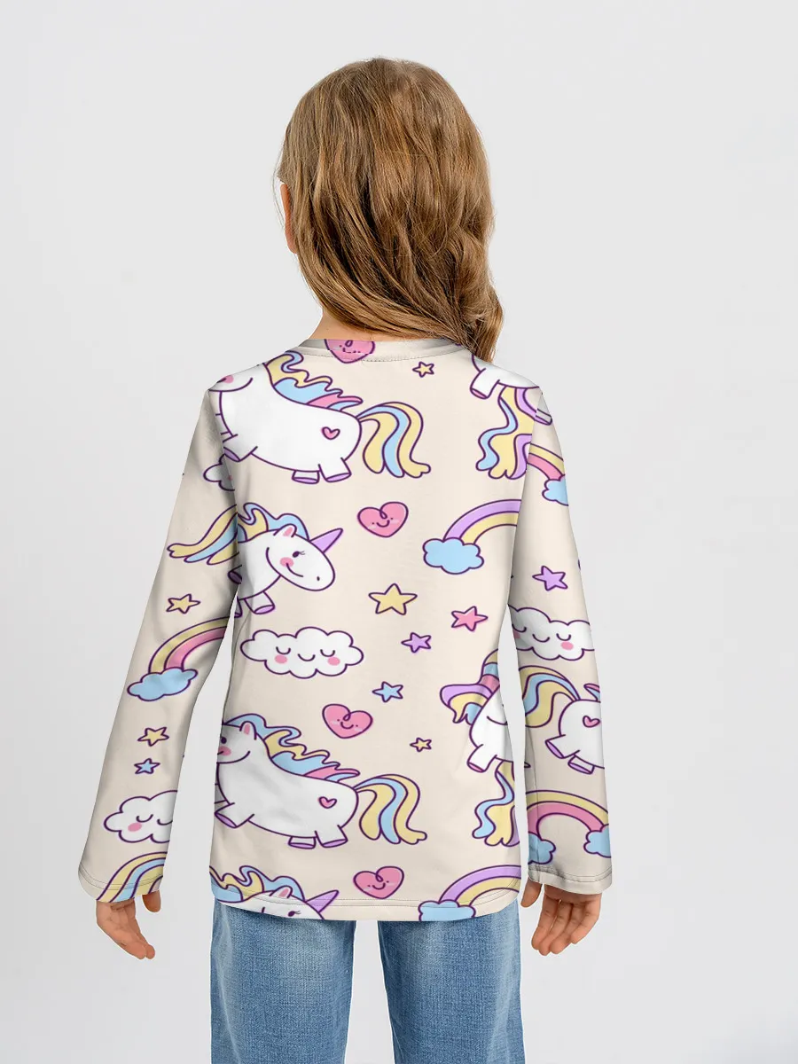 Детский лонгслив / Радужные Единорожки