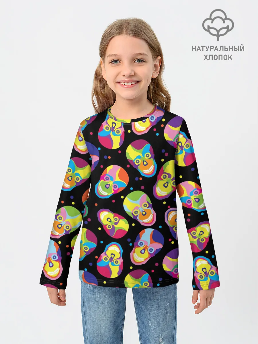 Детский лонгслив / Мексиканские черепа