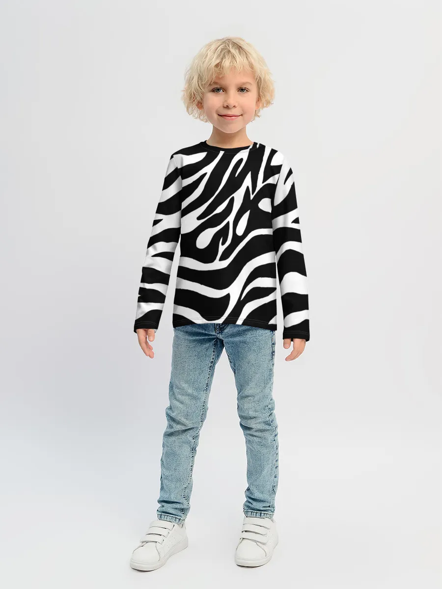 Детский лонгслив / Зебра