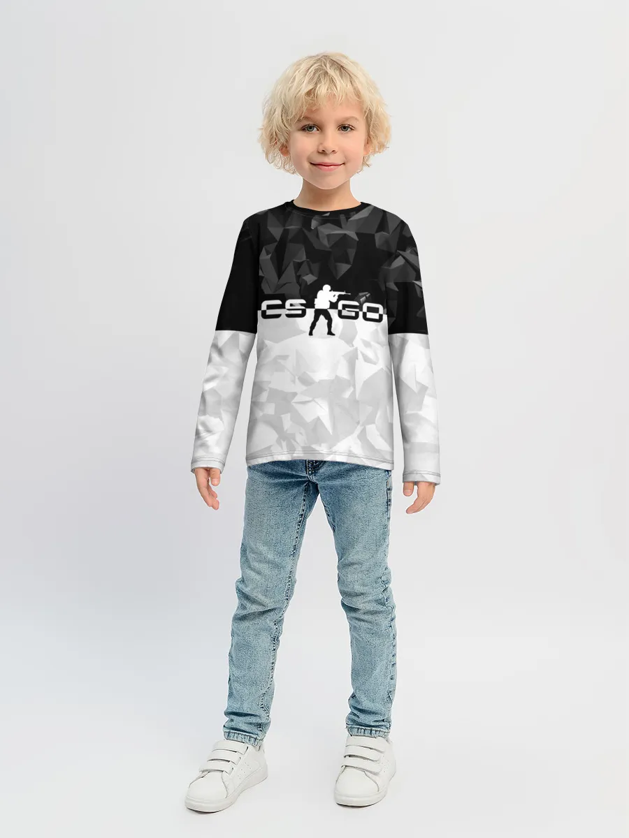 Детский лонгслив / CS GO BLACK WHITE GEOMETRY