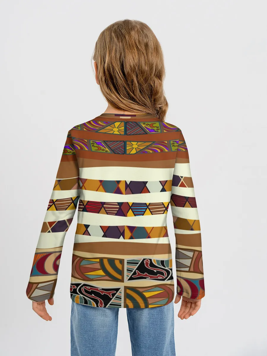 Детский лонгслив / Африканская мозаика