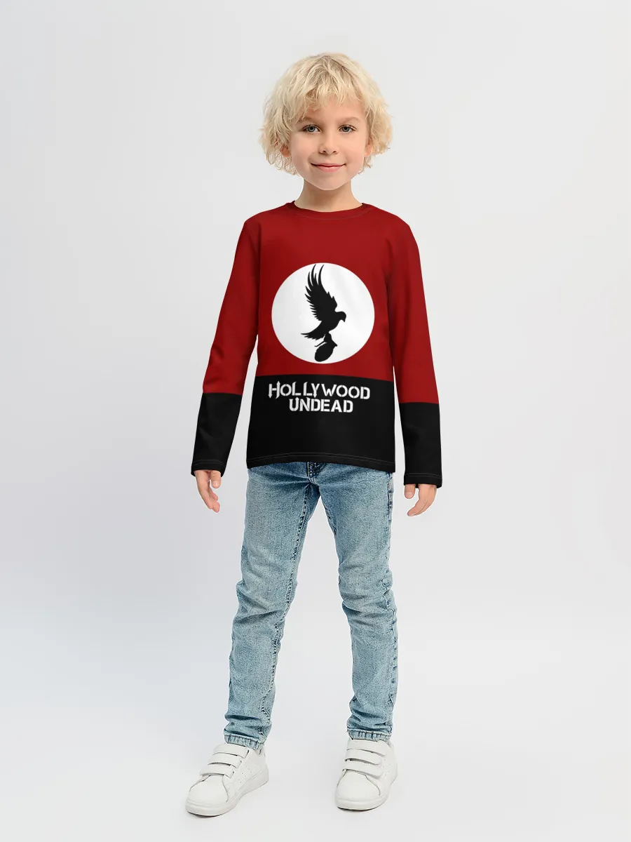 Детский лонгслив / Красно-черный флаг HU