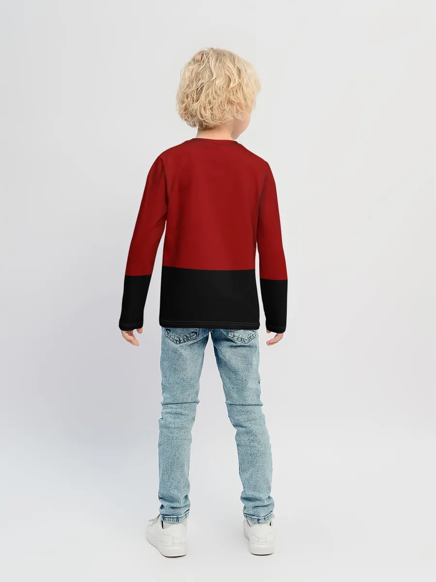 Детский лонгслив / Красно-черный флаг HU