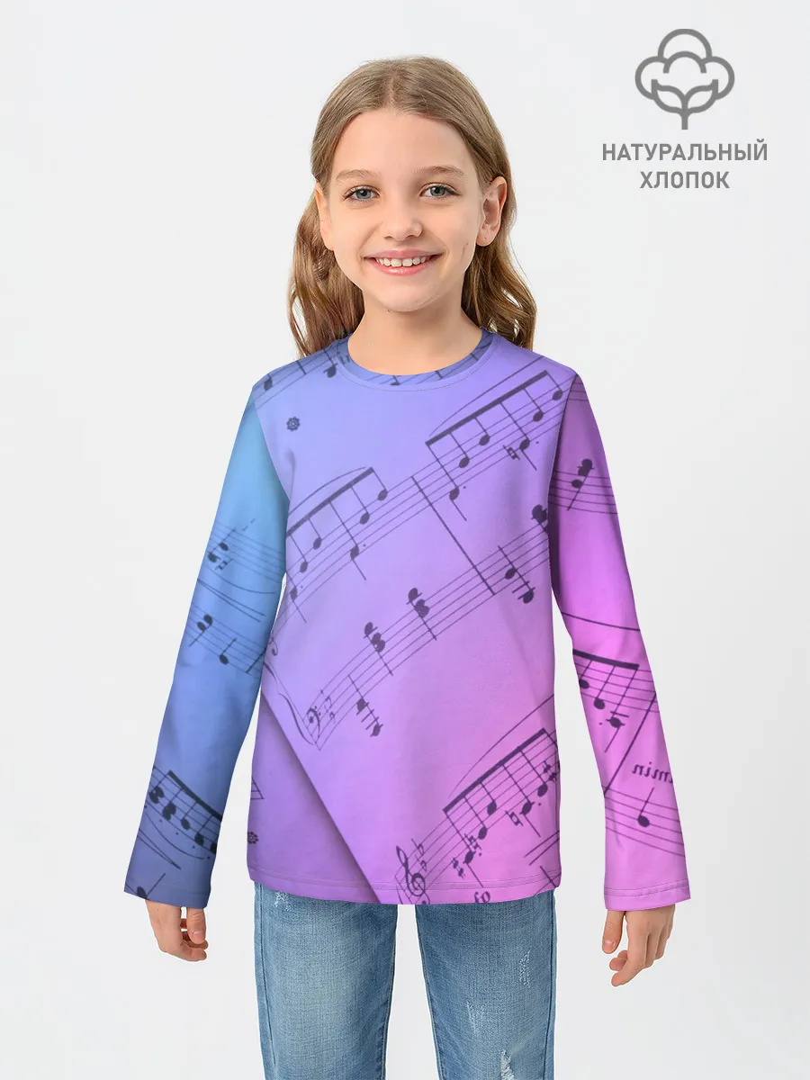 Детский лонгслив / Ноты