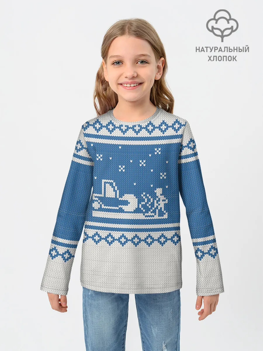 Детский лонгслив / Свитер с Оленем