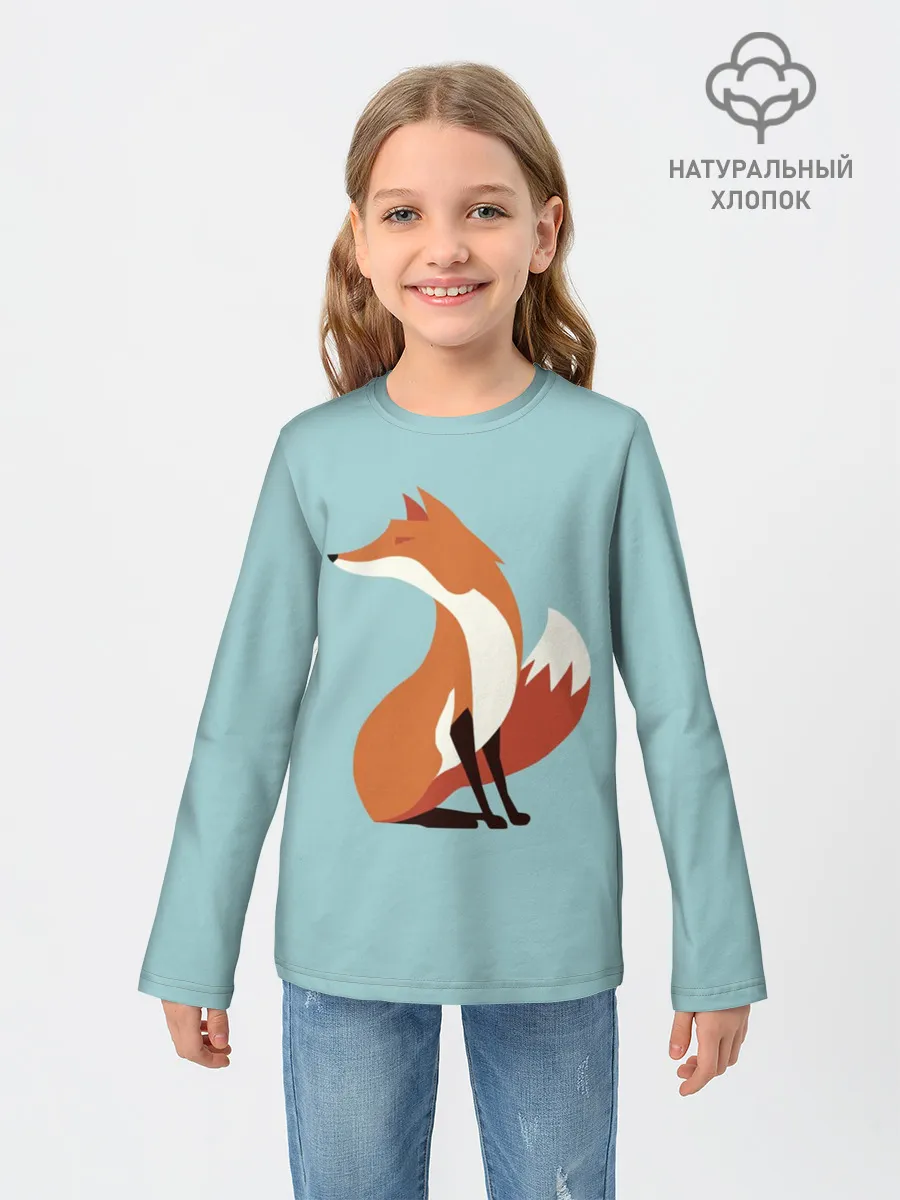 Детский лонгслив / Лисичка минималистичная