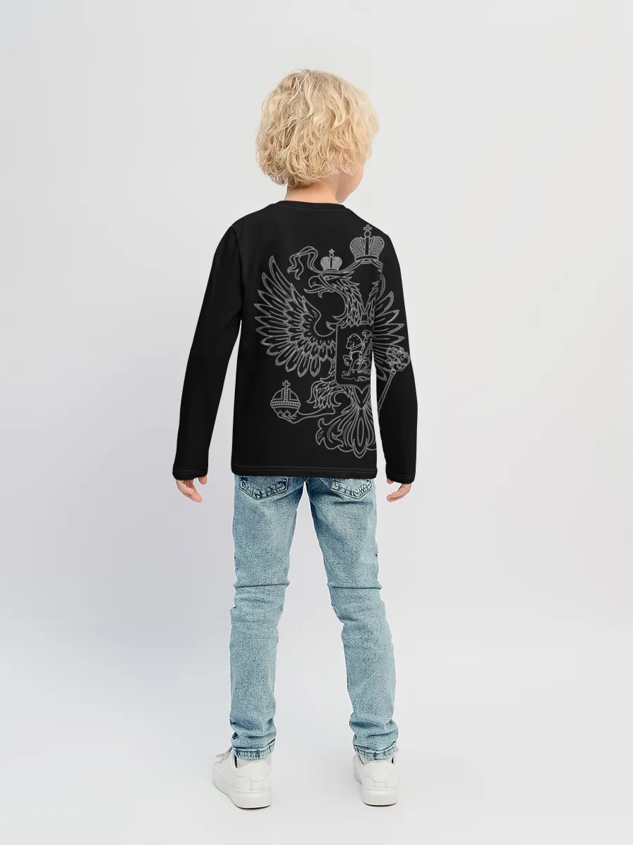 Детский лонгслив / Моряк белый герб РФ