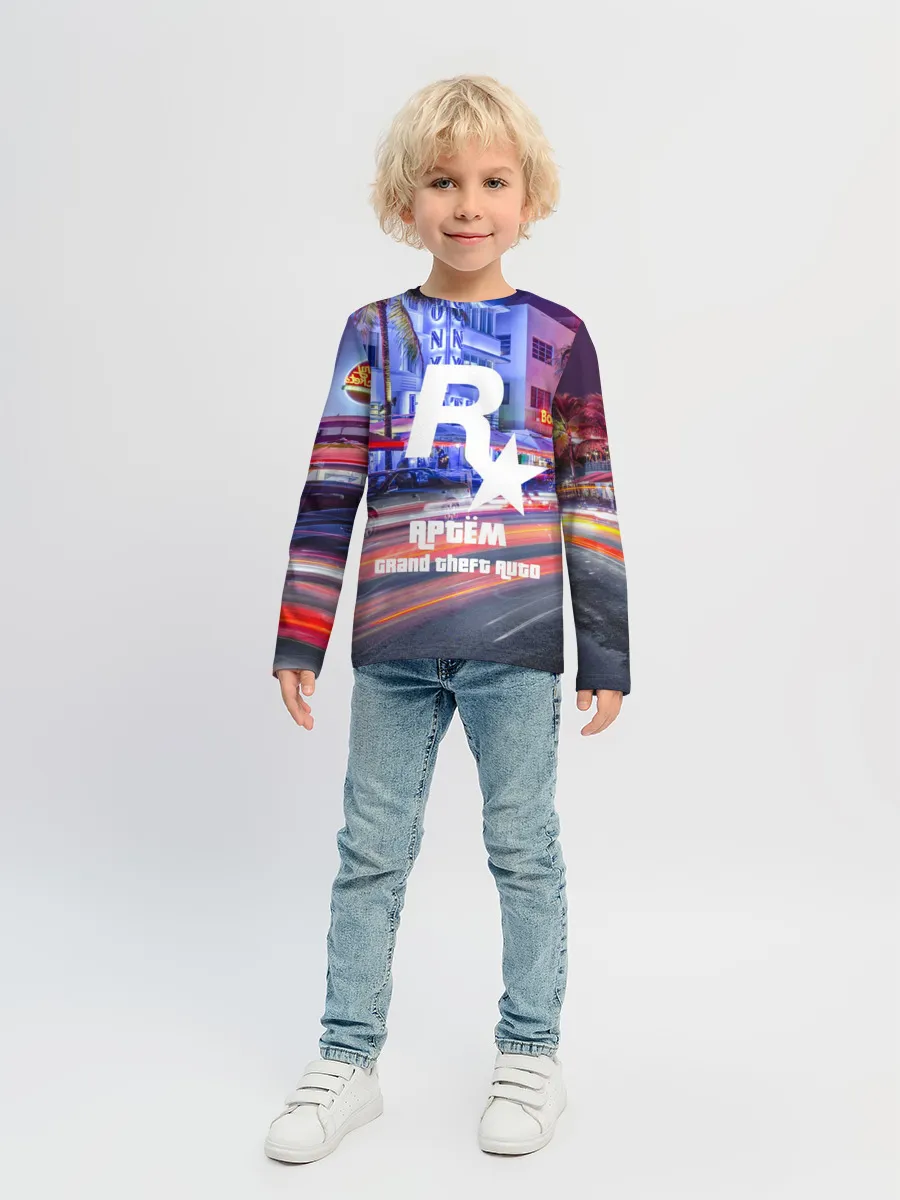 Детский лонгслив / Артём в стиле GTA