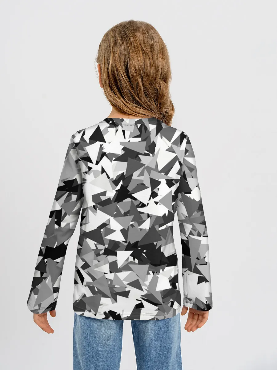 Детский лонгслив / Городской серый камуфляж