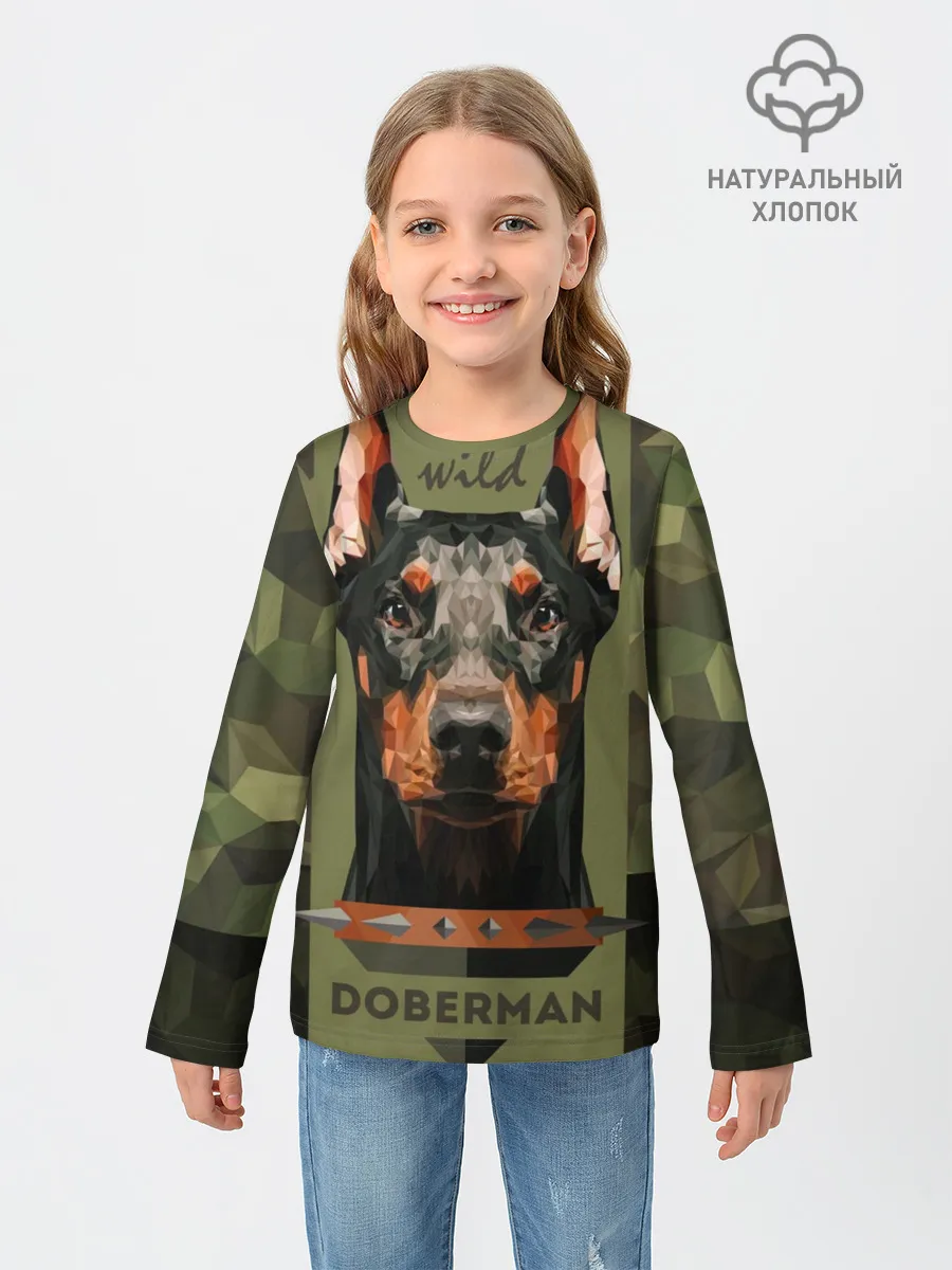Детский лонгслив / Дикий доберман