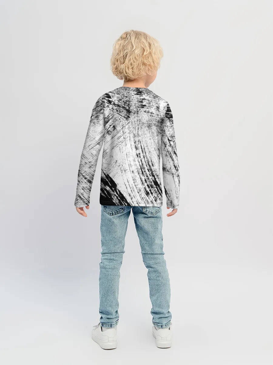 Детский лонгслив / Серые штрихи
