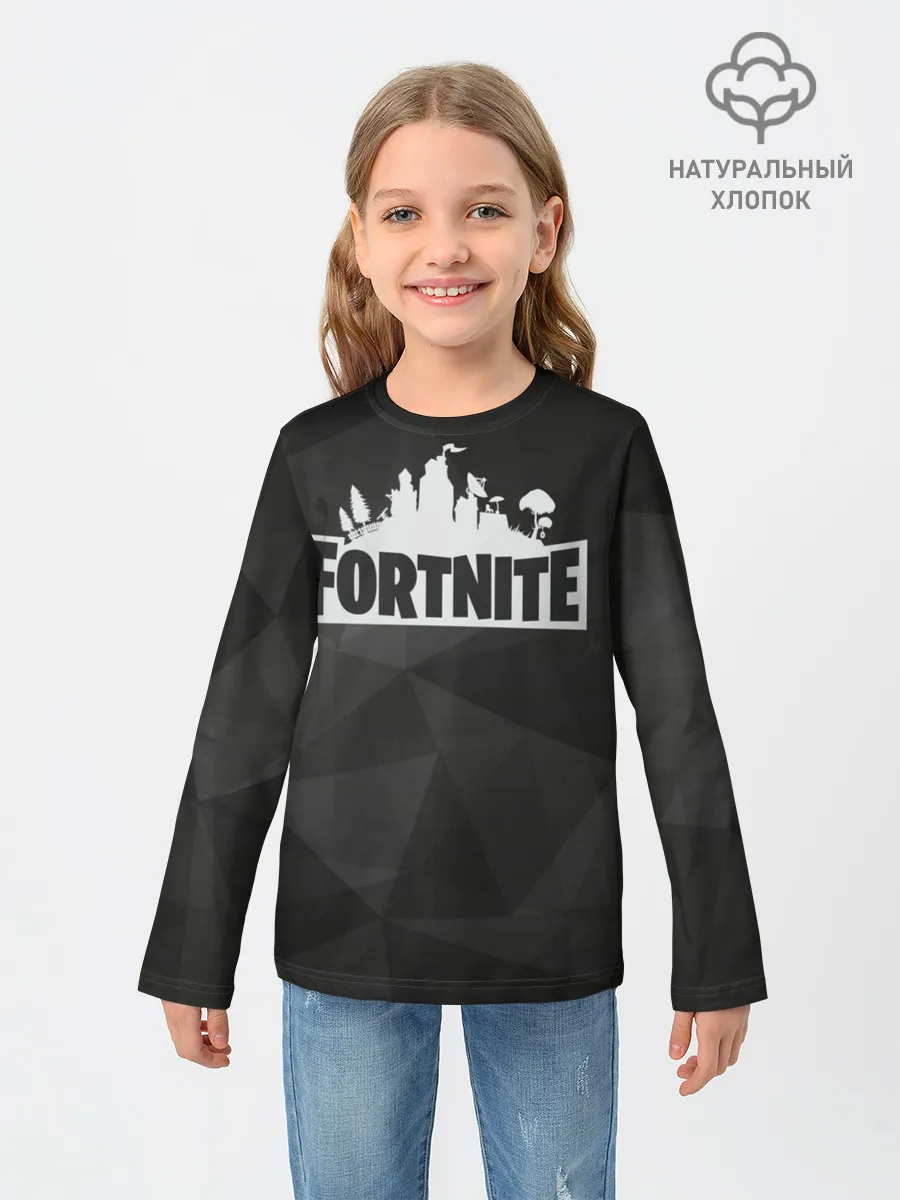 Детский лонгслив / Fortnite Black Abstract