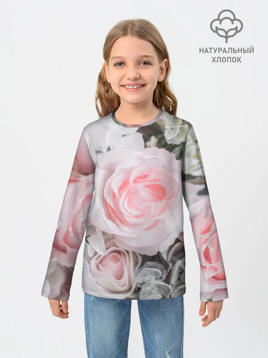 Детский лонгслив / розы
