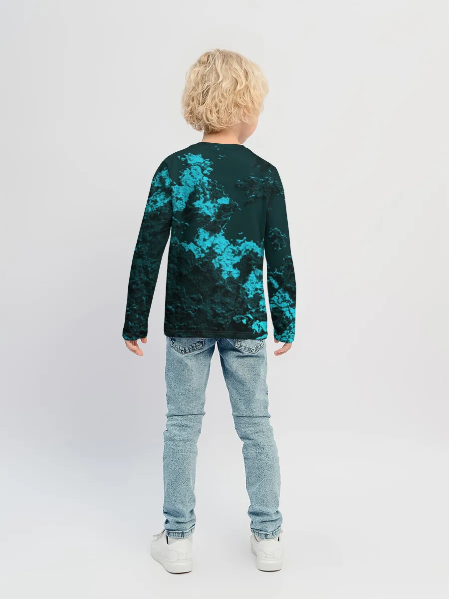 Детский лонгслив / Сергей в стиле Minecraft