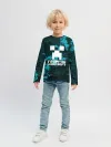 Детский лонгслив / Георгий в стиле Minecraft