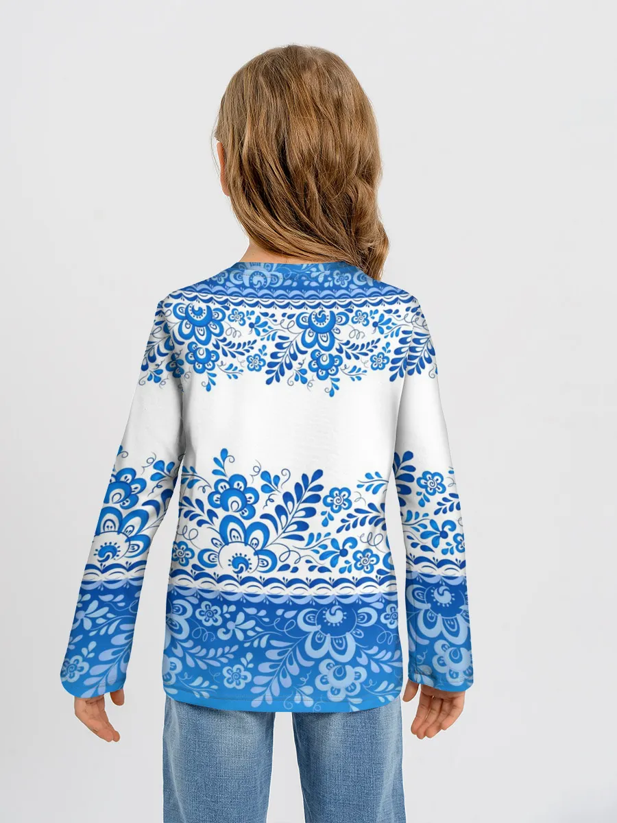 Детский лонгслив / Россия гжель