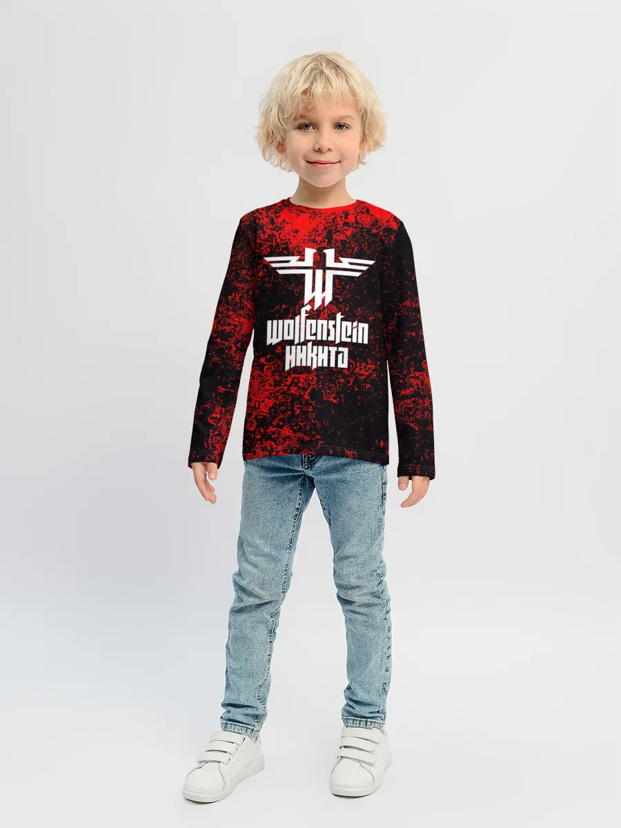 Детский лонгслив / Никита в стиле Wolfenstein
