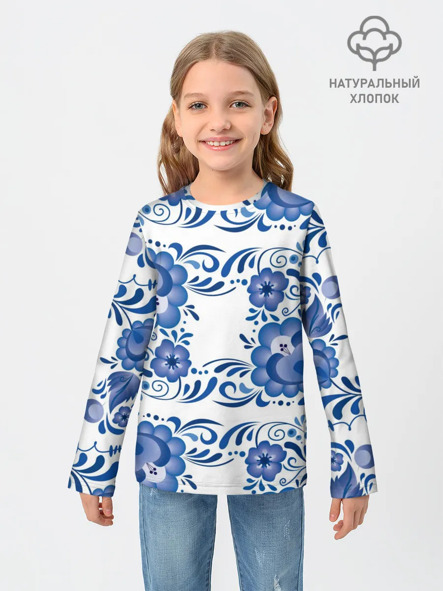 Детский лонгслив / Гжель
