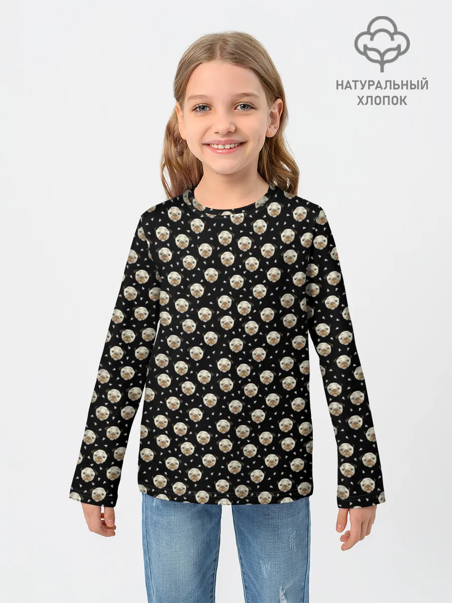 Детский лонгслив / Мопсы