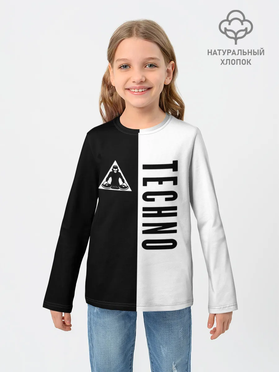 Детский лонгслив / Techno