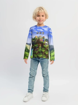 Детский лонгслив / Лев - Minecraft