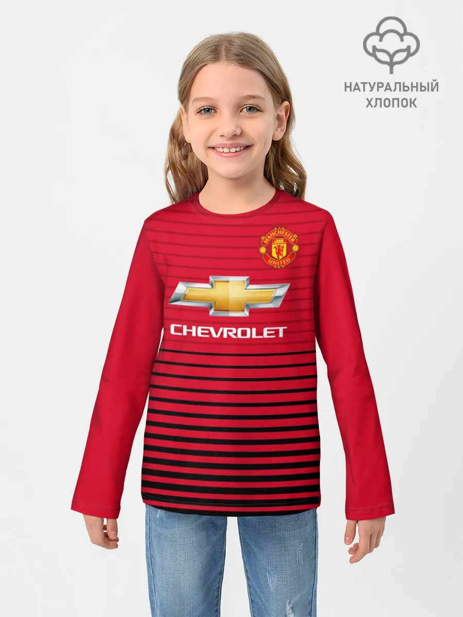 Детский лонгслив / Man United Форма Home 18/19