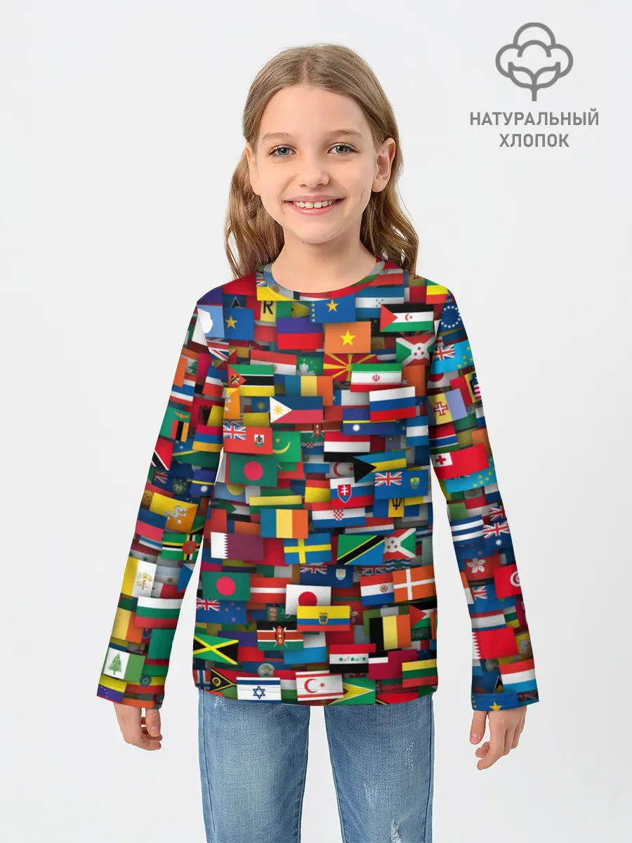 Детский лонгслив / Флаги всех стран