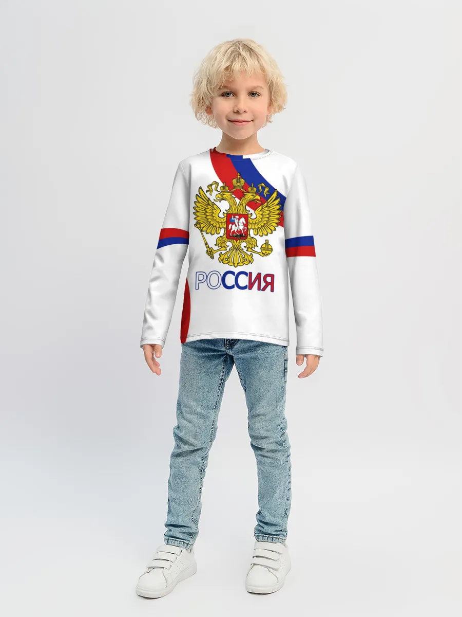 Детский лонгслив / Россия Триколор