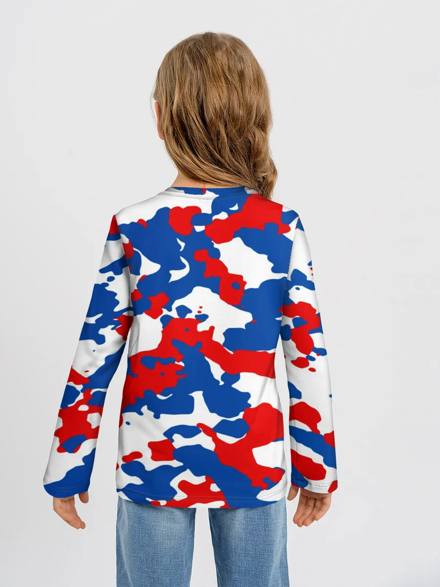 Детский лонгслив / Герб РФ Милитари