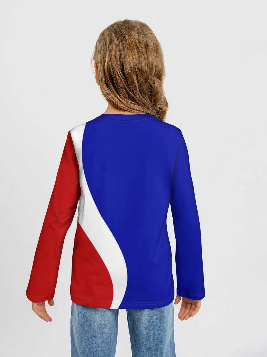 Детский лонгслив / Герб РФ Триколор