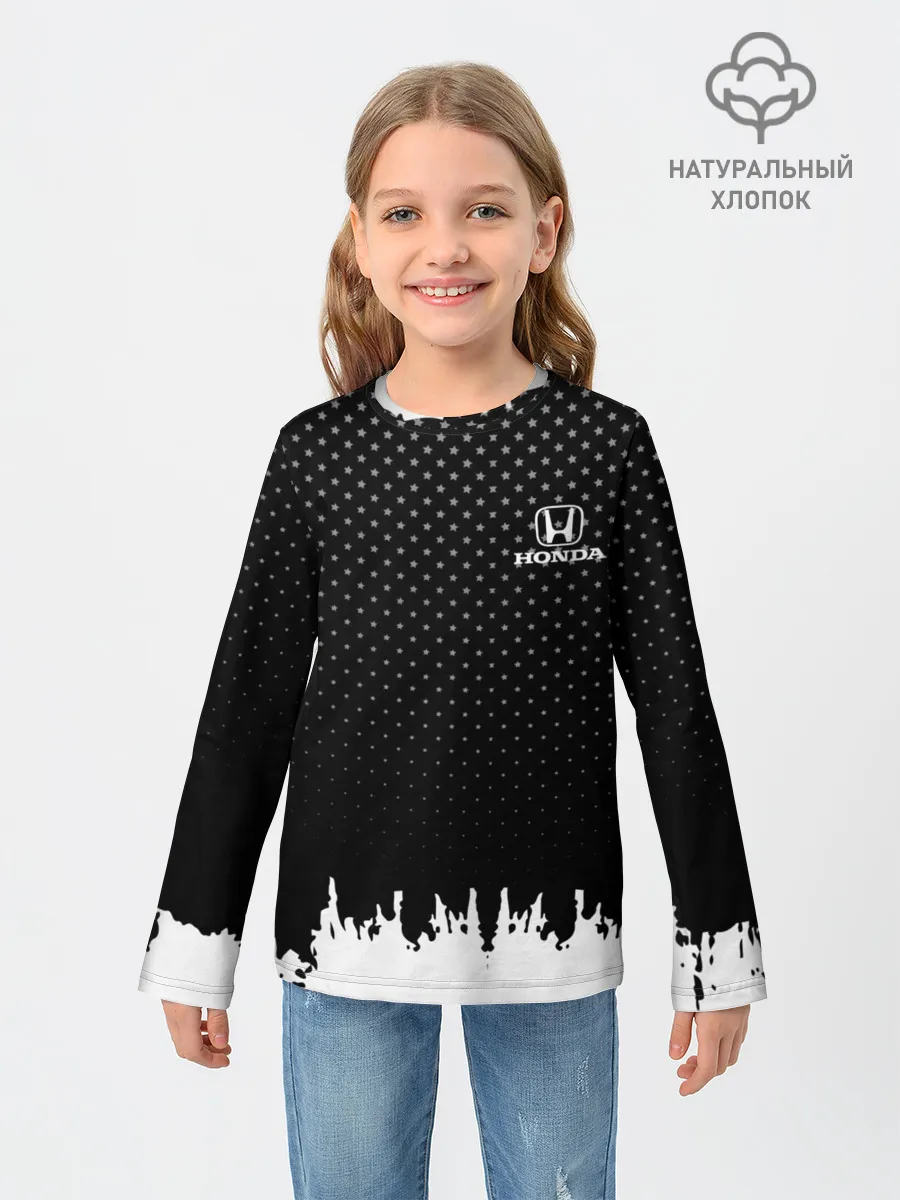Детский лонгслив / Honda abstract black 2018