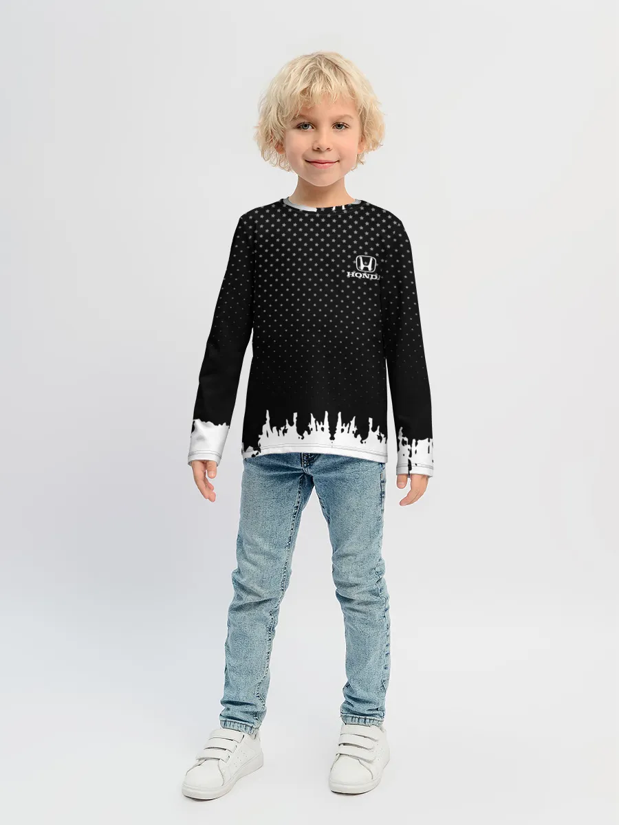 Детский лонгслив / Honda abstract black 2018