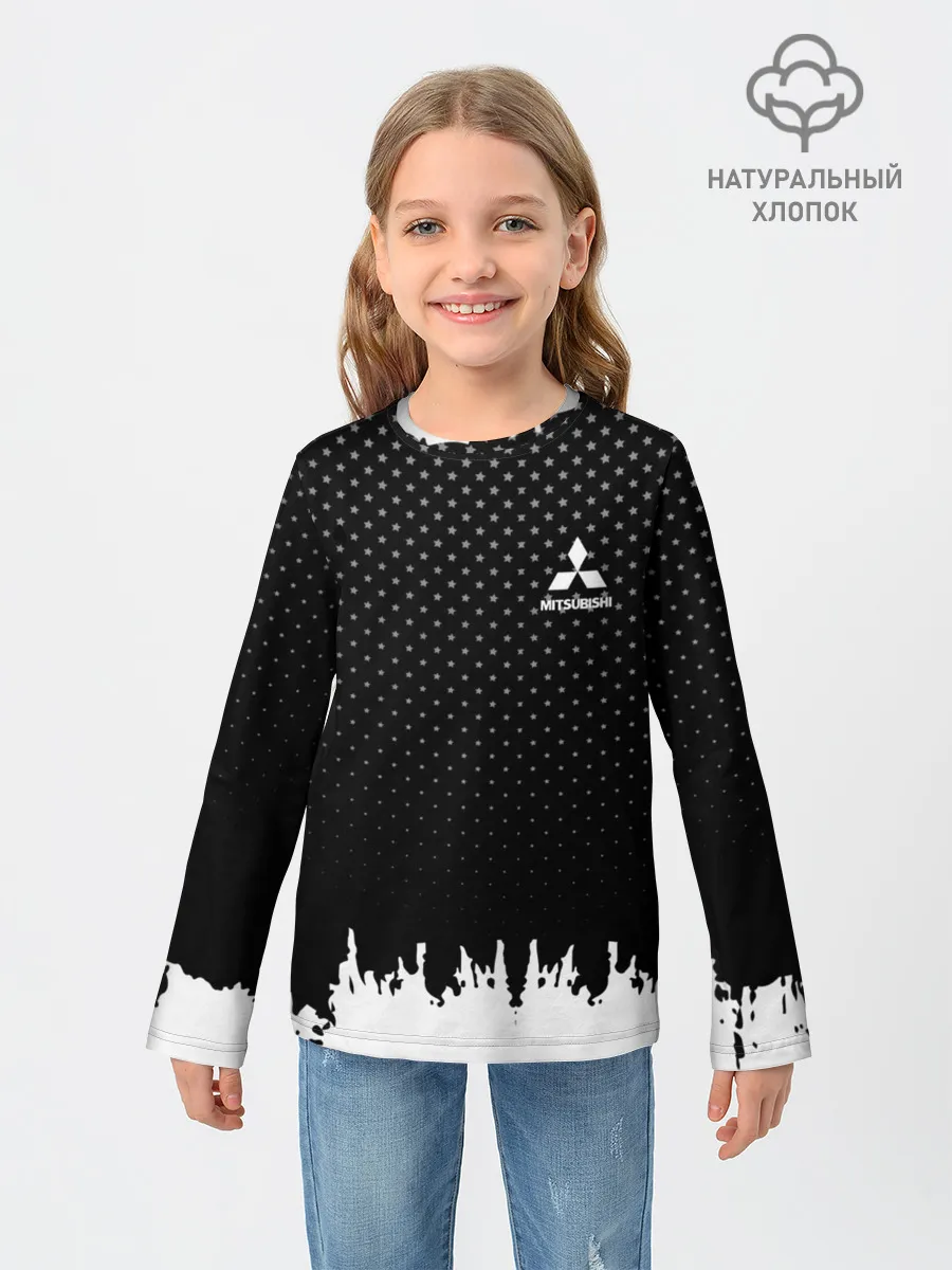 Детский лонгслив / Mitsubishi abstract black