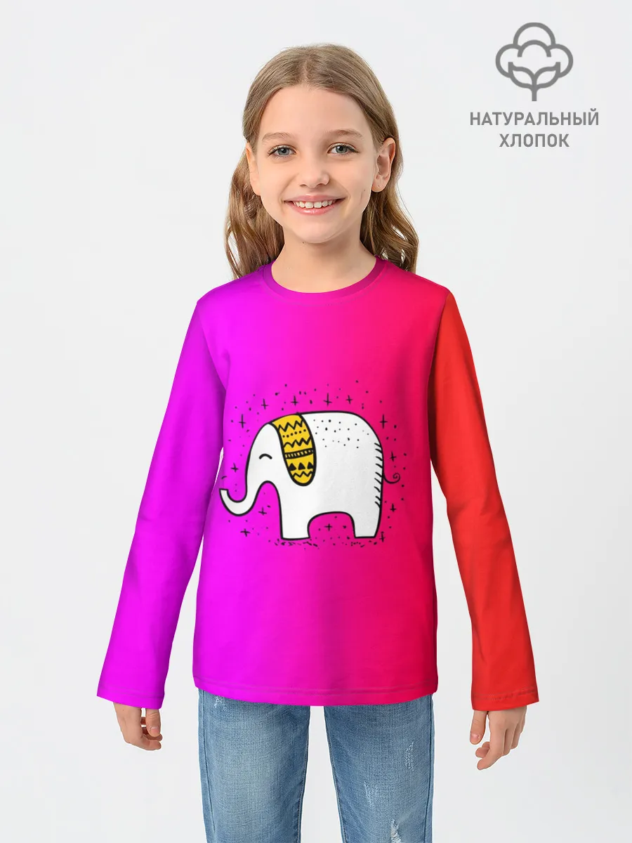 Детский лонгслив / Радужный слоник