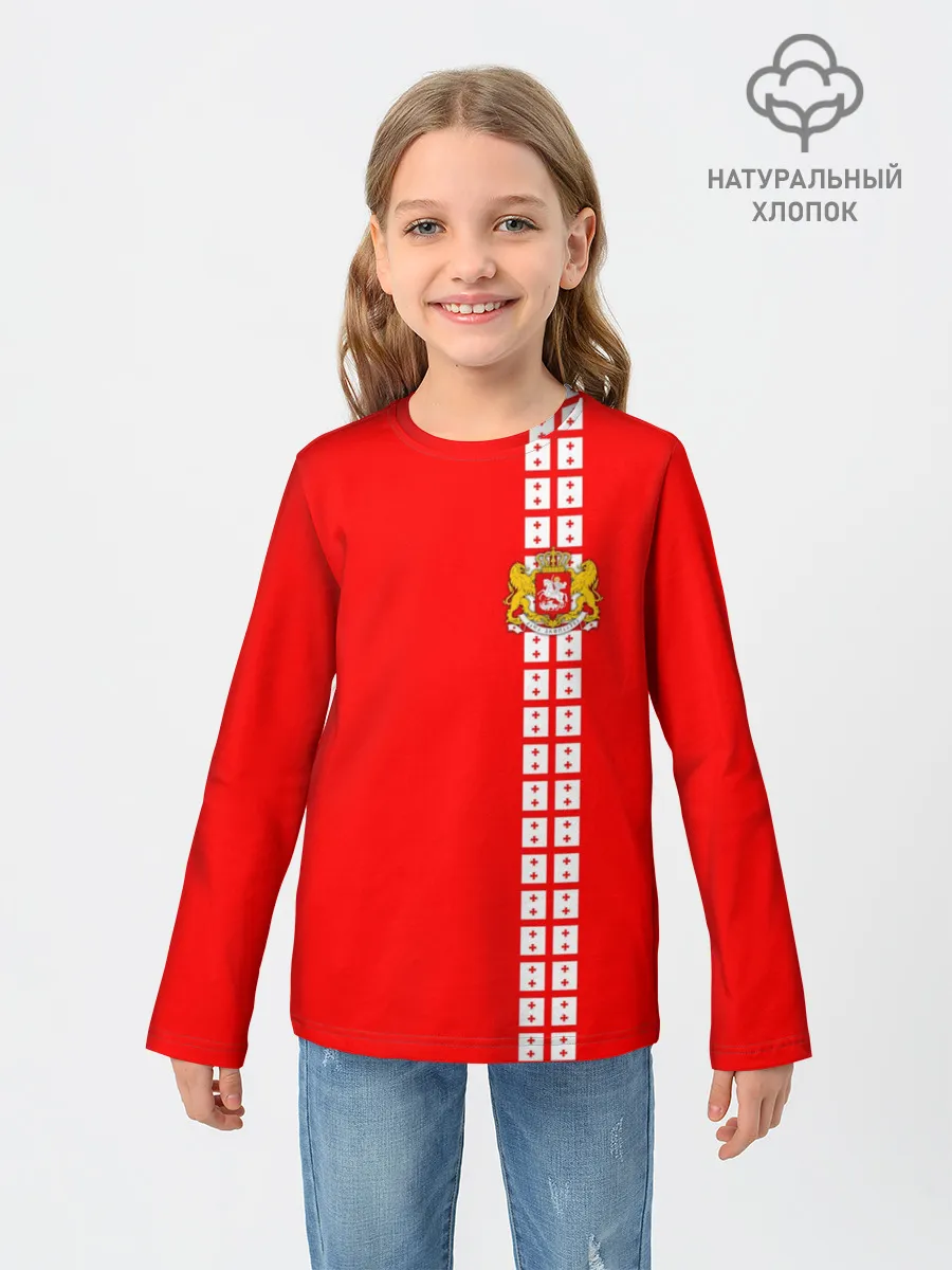 Детский лонгслив / Грузия, лента с гербом