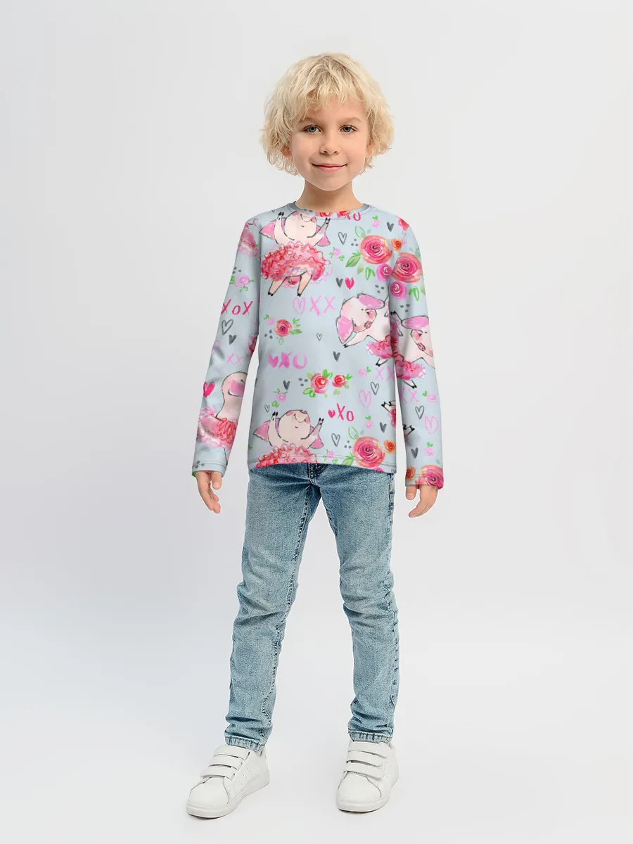 Детский лонгслив / Свинки-балеринки
