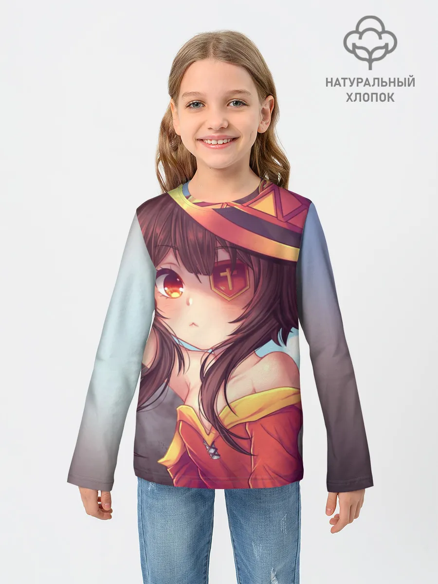 Детский лонгслив / Konosuba в шляпе